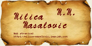 Milica Masalović vizit kartica